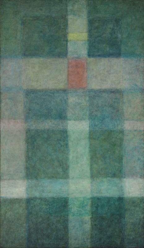 Przestrzenie równoległe I, olej, płótno, 120 x 70 cm, 2019r,
