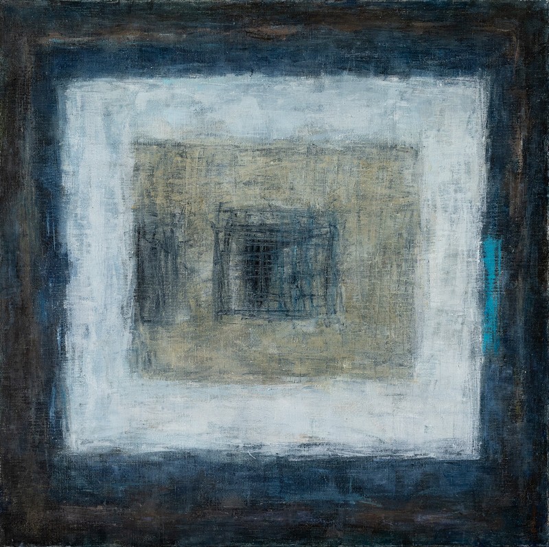 Z nutką nadziei I, olej, płótno, 50x50 cm, 2022
