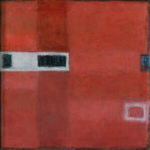 Kompozycja czerwona I, olej, płótno, 40x40 cm, 2017