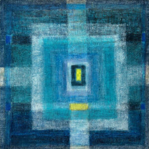 Roma Pilitsidis, Z nutką żółcieni, olej, płótno, 2024, 30x30 cm